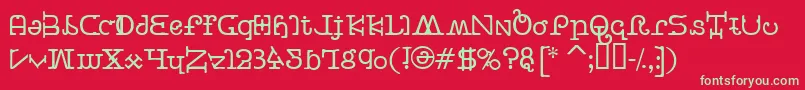 フォントButtercr – 赤い背景に緑の文字