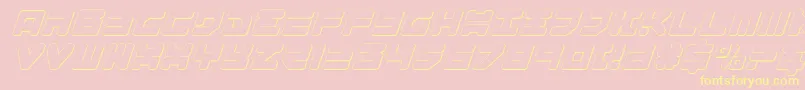 Omega33Di-Schriftart – Gelbe Schriften auf rosa Hintergrund