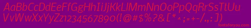 NobileItalic Font – Red Fonts on Purple Background