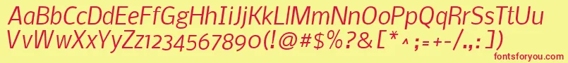Шрифт NobileItalic – красные шрифты на жёлтом фоне