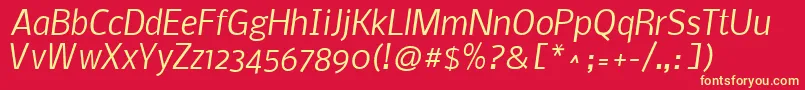 NobileItalic Font – Yellow Fonts on Red Background