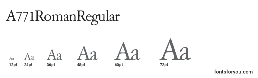 A771RomanRegular Font Sizes