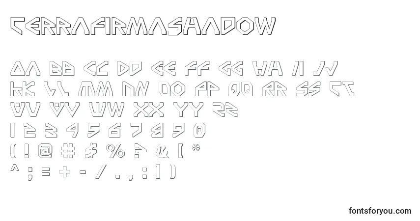 Шрифт TerraFirmaShadow – алфавит, цифры, специальные символы