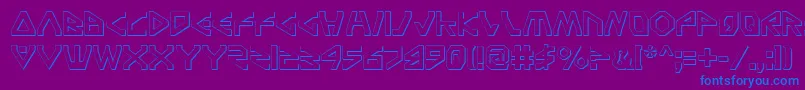 TerraFirmaShadow Font – Blue Fonts on Purple Background