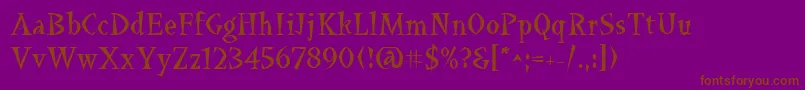 Шрифт Quetzalcoatl – коричневые шрифты на фиолетовом фоне