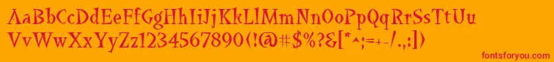 Quetzalcoatl Font – Red Fonts on Orange Background