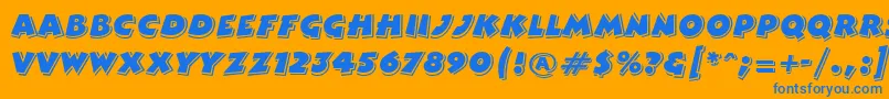 フォントGeComedy – オレンジの背景に青い文字