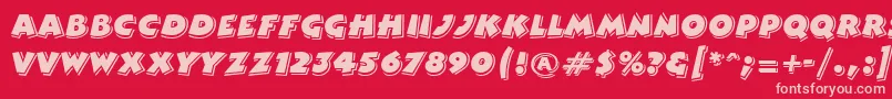 GeComedy Font – Pink Fonts on Red Background