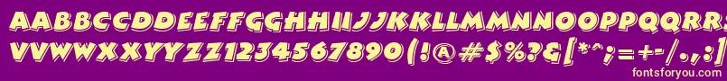 GeComedy Font – Yellow Fonts on Purple Background