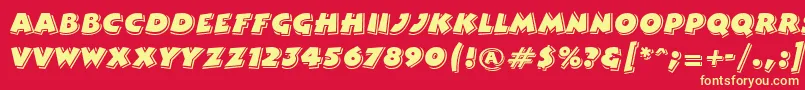 GeComedy Font – Yellow Fonts on Red Background