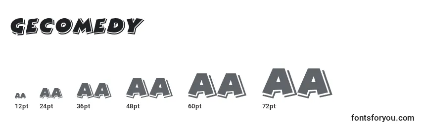 GeComedy Font Sizes