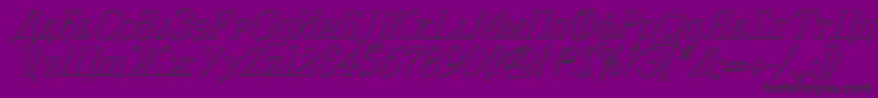 CyberiaShadowItalic Font – Black Fonts on Purple Background