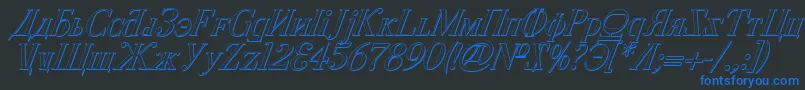 CyberiaShadowItalic Font – Blue Fonts on Black Background
