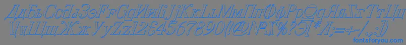 CyberiaShadowItalic Font – Blue Fonts on Gray Background