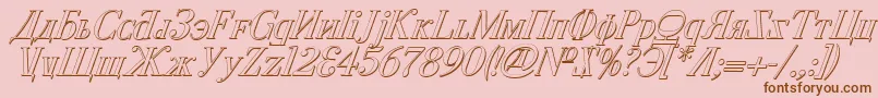 CyberiaShadowItalic Font – Brown Fonts on Pink Background