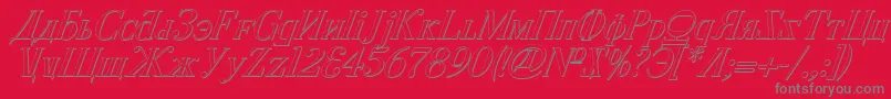 CyberiaShadowItalic Font – Gray Fonts on Red Background