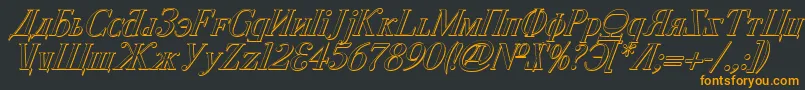 CyberiaShadowItalic Font – Orange Fonts on Black Background