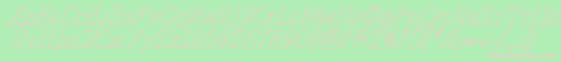 CyberiaShadowItalic Font – Pink Fonts on Green Background