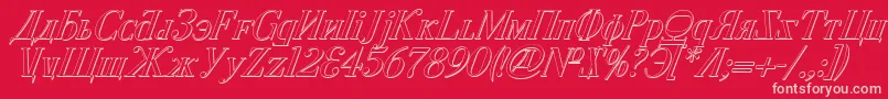 CyberiaShadowItalic Font – Pink Fonts on Red Background