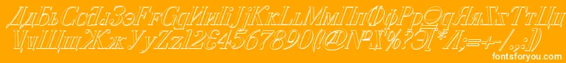 CyberiaShadowItalic Font – White Fonts on Orange Background