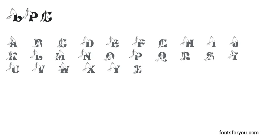 Fuente LmsPrincessCap - alfabeto, números, caracteres especiales