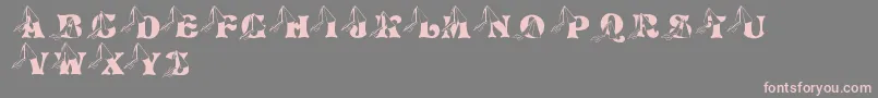 LmsPrincessCap-Schriftart – Rosa Schriften auf grauem Hintergrund