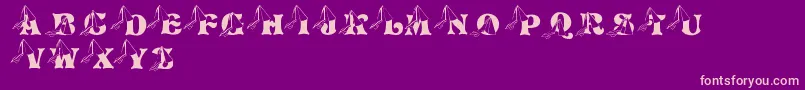 Fonte LmsPrincessCap – fontes rosa em um fundo violeta