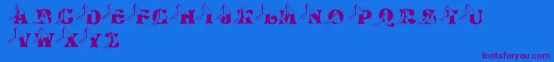 Шрифт LmsPrincessCap – фиолетовые шрифты на синем фоне