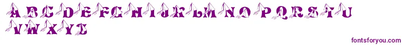 Police LmsPrincessCap – polices violettes sur fond blanc