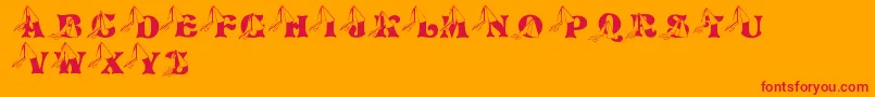 LmsPrincessCap Font – Red Fonts on Orange Background