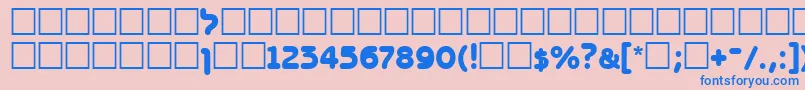 Bnz95C-fontti – siniset fontit vaaleanpunaisella taustalla