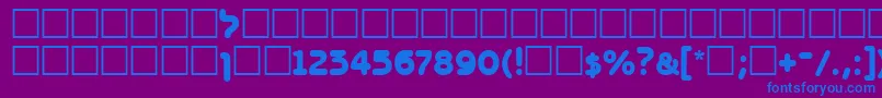 フォントBnz95C – 紫色の背景に青い文字
