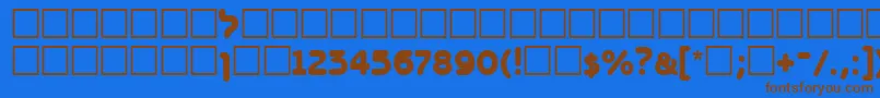 フォントBnz95C – 茶色の文字が青い背景にあります。