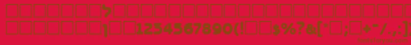 フォントBnz95C – 赤い背景に茶色の文字