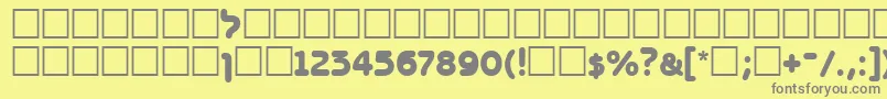 Bnz95C-fontti – harmaat kirjasimet keltaisella taustalla