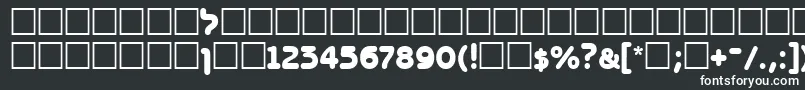 Bnz95C-fontti – valkoiset fontit mustalla taustalla