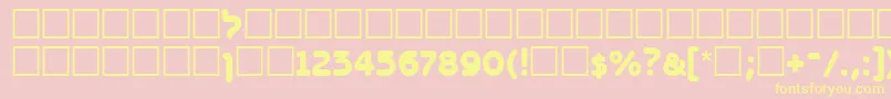 Bnz95C-fontti – keltaiset fontit vaaleanpunaisella taustalla