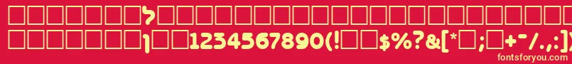 Bnz95C Font – Yellow Fonts on Red Background