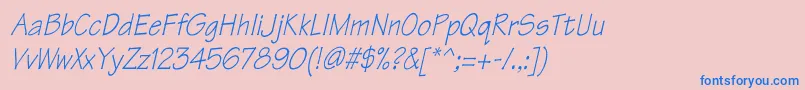 TektonThItalic Font – Blue Fonts on Pink Background