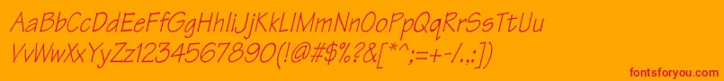 TektonThItalic Font – Red Fonts on Orange Background