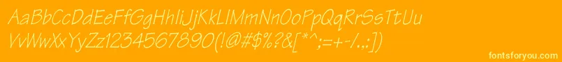 TektonThItalic-Schriftart – Gelbe Schriften auf orangefarbenem Hintergrund