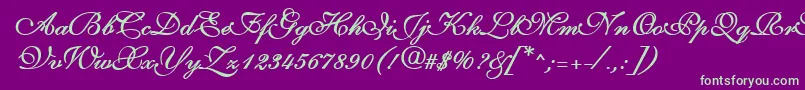 Volare Font – Green Fonts on Purple Background