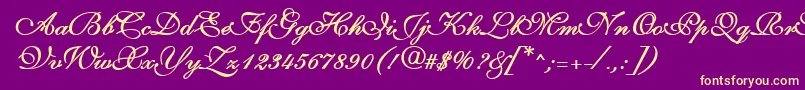 Volare Font – Yellow Fonts on Purple Background