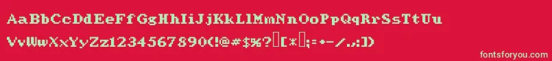 Fonte Werdnasreturn – fontes verdes em um fundo vermelho