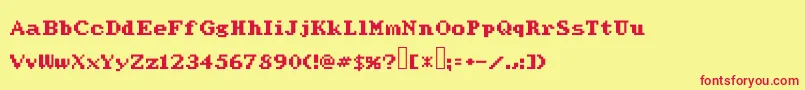 Werdnasreturn Font – Red Fonts on Yellow Background