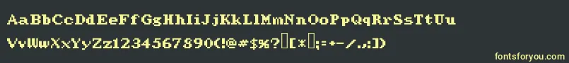 Fonte Werdnasreturn – fontes amarelas em um fundo preto