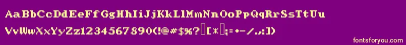 Czcionka Werdnasreturn – żółte czcionki na fioletowym tle