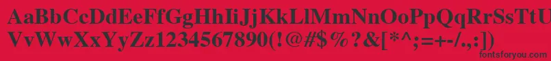 フォントTimesLtBold – 赤い背景に黒い文字