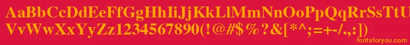 フォントTimesLtBold – 赤い背景にオレンジの文字