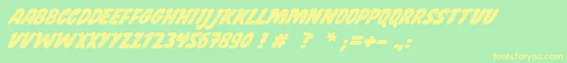 Garcia Font – Yellow Fonts on Green Background